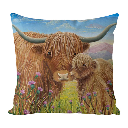 17.72x17.72In Alpine Yak Cross Stitch Stamped Pillow Cover Kit with Zip (#1)