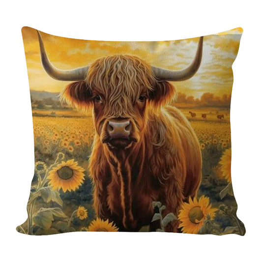 17.72x17.72In Alpine Yak Cross Stitch Stamped Pillow Cover Kit with Zip (#2)