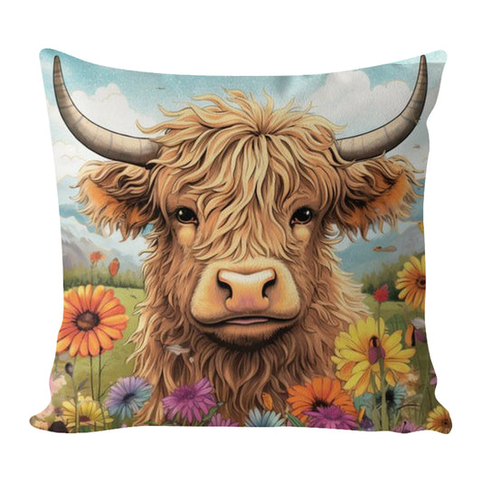 17.72x17.72In Alpine Yak Cross Stitch Stamped Pillow Cover Kit with Zip (#5)