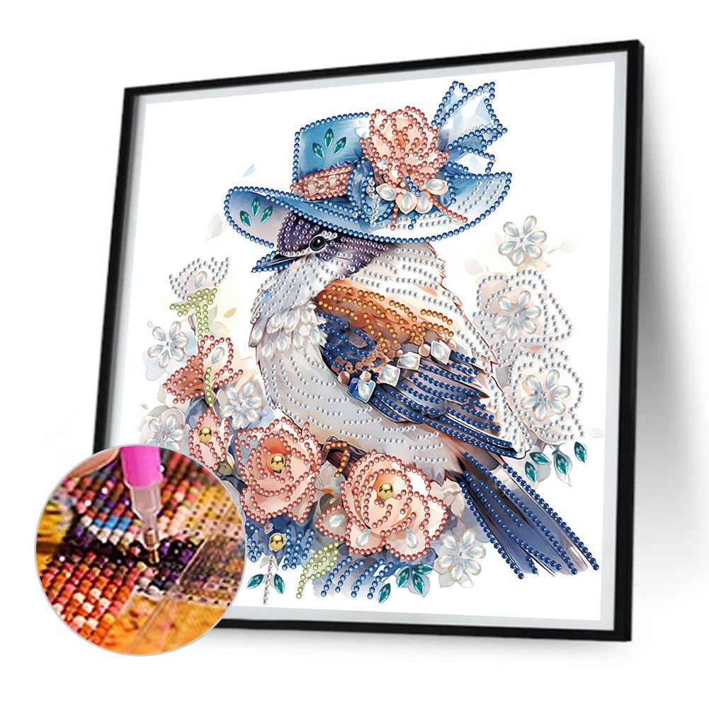 Bird On Flower Branch - Special Shaped Drill Diamond Painting 30*30CM