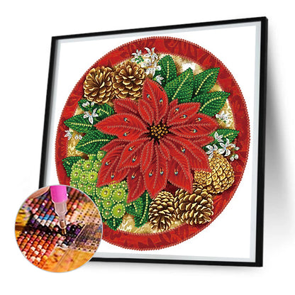 Christmas Poinsettia - Special Shaped Drill Diamond Painting 30*30CM