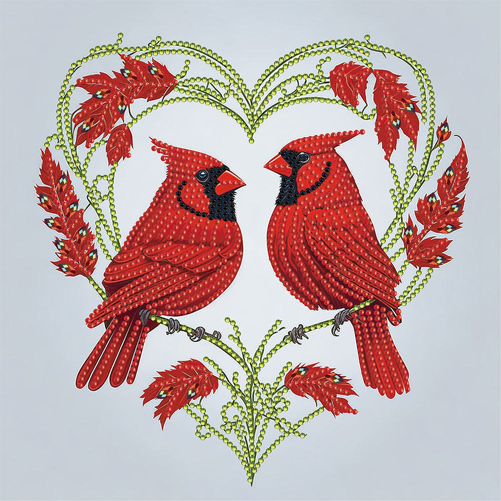 Two Cardinals - Special Shaped Drill Diamond Painting 30*30CM