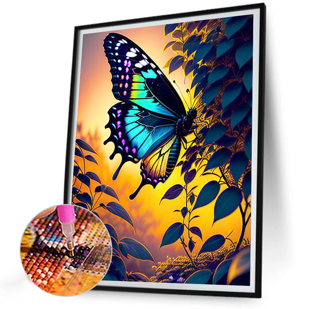 Sunset Butterfly - Full Round Drill Diamond Painting 30*40CM