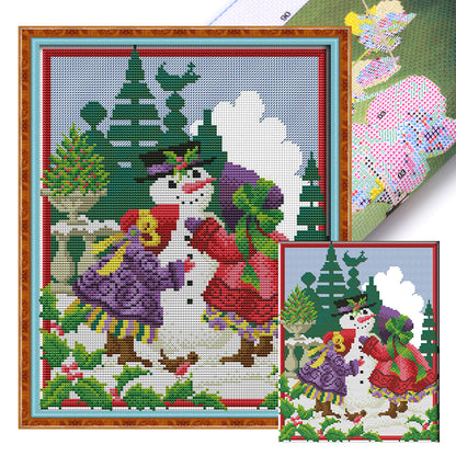 Four Seasons Girls Four - 14CT Stamped Cross Stitch 27*33CM(Joy Sunday)