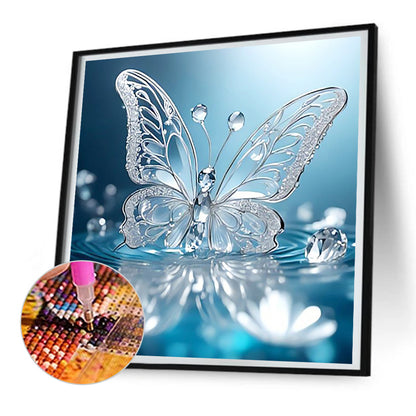 Crystal Butterfly In Water - Full Round Drill Diamond Painting 30*30CM