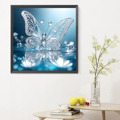 Crystal Butterfly In Water - Full Round Drill Diamond Painting 30*30CM