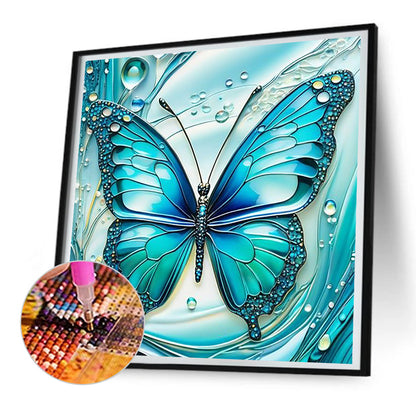 Water And Butterfly - Full Round Drill Diamond Painting 30*30CM