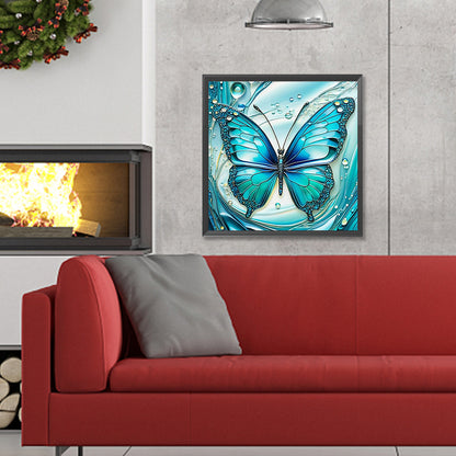 Water And Butterfly - Full Round Drill Diamond Painting 30*30CM