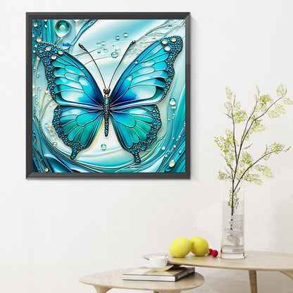 Water And Butterfly - Full Round Drill Diamond Painting 30*30CM