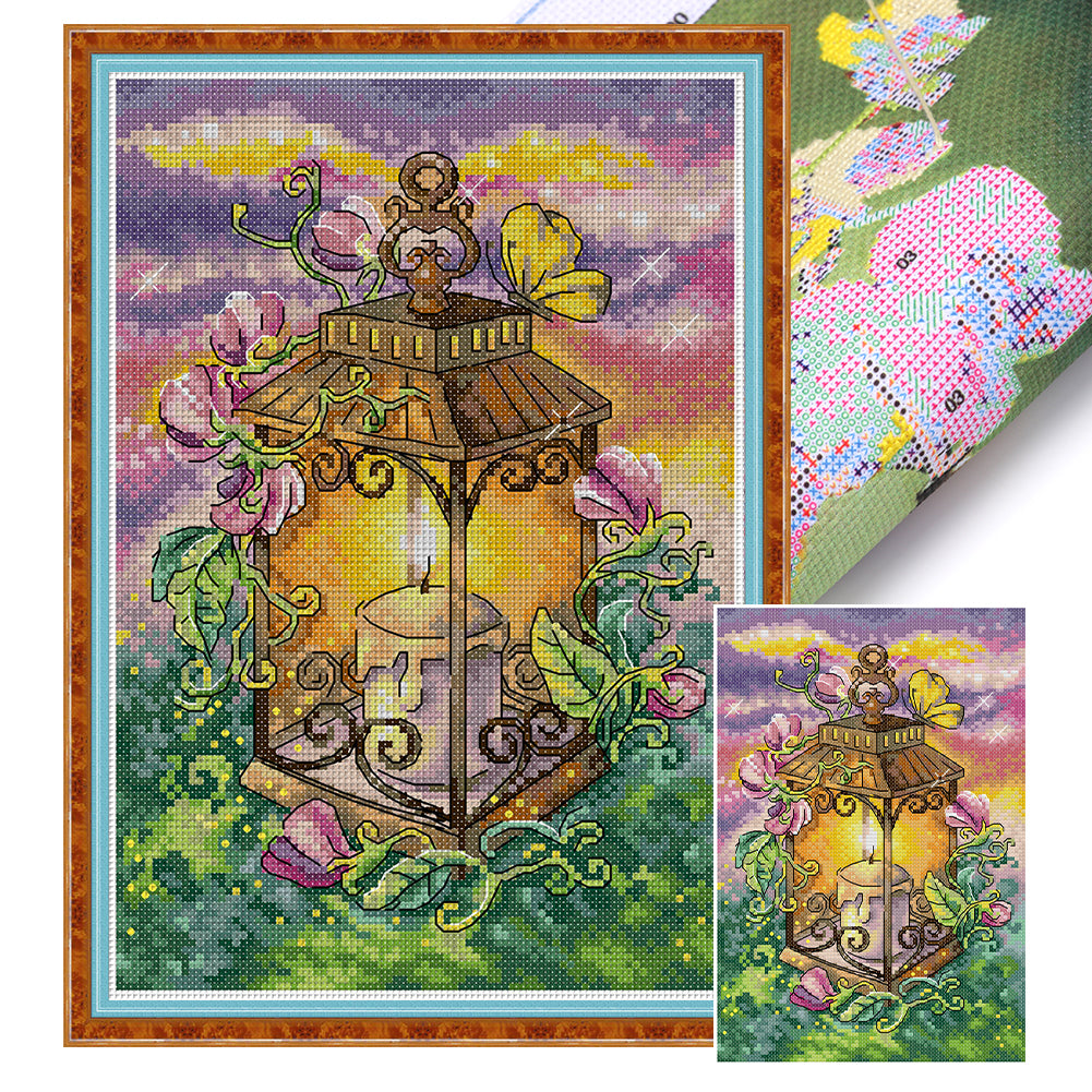 Summer Lantern - 16CT Stamped Cross Stitch 18*26CM(Joy Sunday)