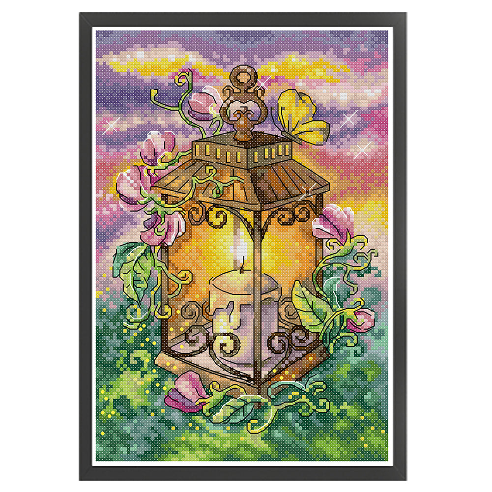 Summer Lantern - 16CT Stamped Cross Stitch 18*26CM(Joy Sunday)