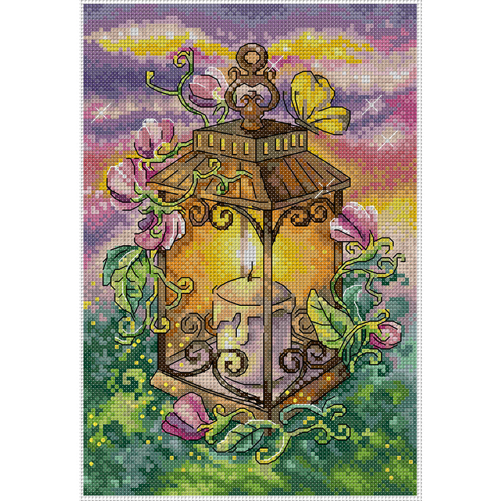 Summer Lantern - 16CT Stamped Cross Stitch 18*26CM(Joy Sunday)