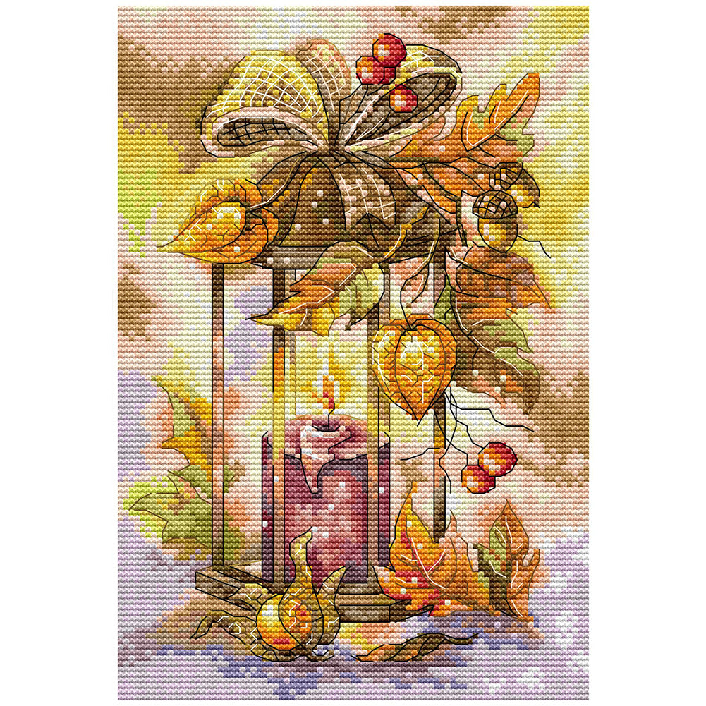 Autumn Lantern - 16CT Stamped Cross Stitch 18*26CM(Joy Sunday)