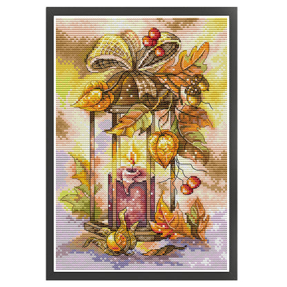 Autumn Lantern - 16CT Stamped Cross Stitch 18*26CM(Joy Sunday)