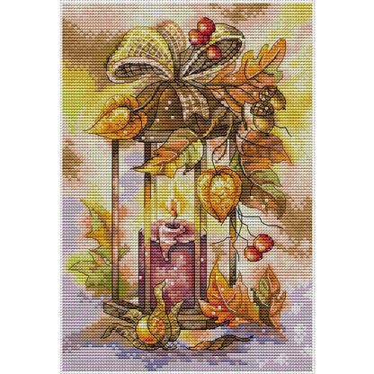 Autumn Lantern - 16CT Stamped Cross Stitch 18*26CM(Joy Sunday)