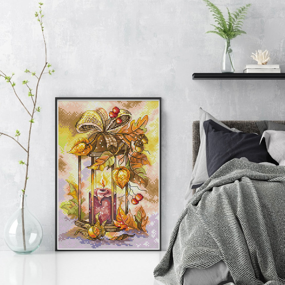 Autumn Lantern - 16CT Stamped Cross Stitch 18*26CM(Joy Sunday)
