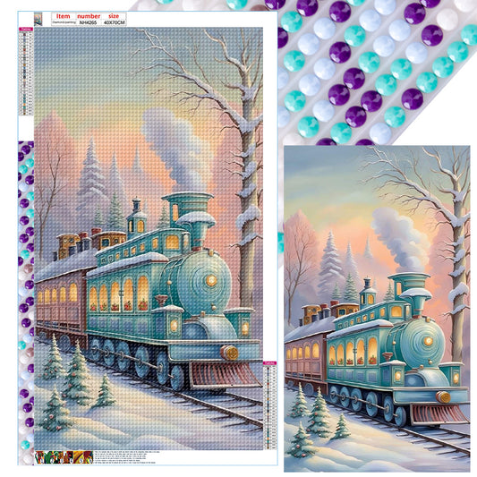 Snow Train - Full Round Drill Diamond Painting 40*70CM
