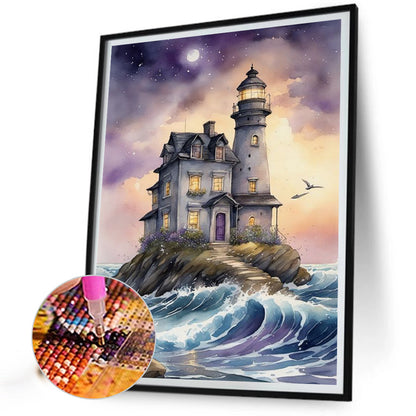 Seaside Lighthouse - Full Square Drill Diamond Painting 30*40CM