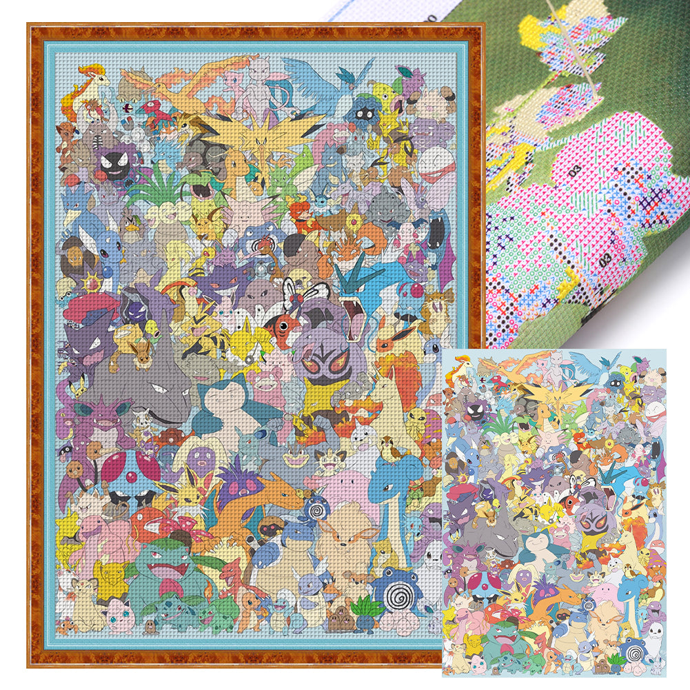 Cartoon Cute Animals - 11CT Stamped Cross Stitch 60*85CM