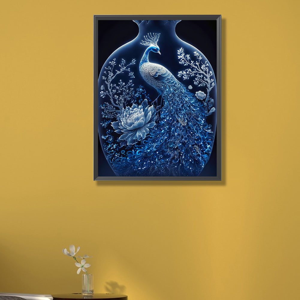 Bottle Peacock - Full Round AB Drill Diamond Painting 40*55CM