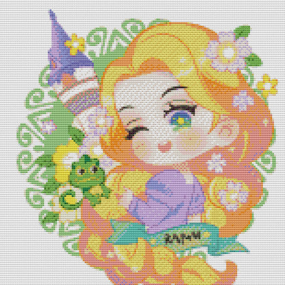 Disney Rapunzel - 9CT Stamped Cross Stitch 50*50CM