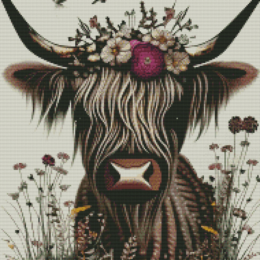 Alpine Yak - 11CT Stamped Cross Stitch 40*40CM