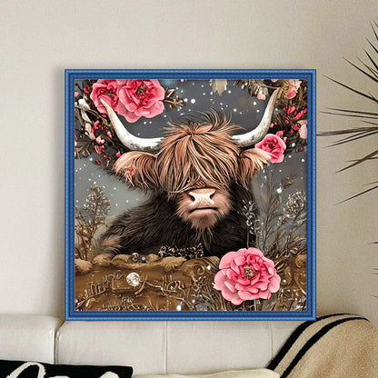 Alpine Yak - 11CT Stamped Cross Stitch 40*40CM