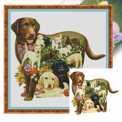 Dogs - 11CT Stamped Cross Stitch 50*50CM