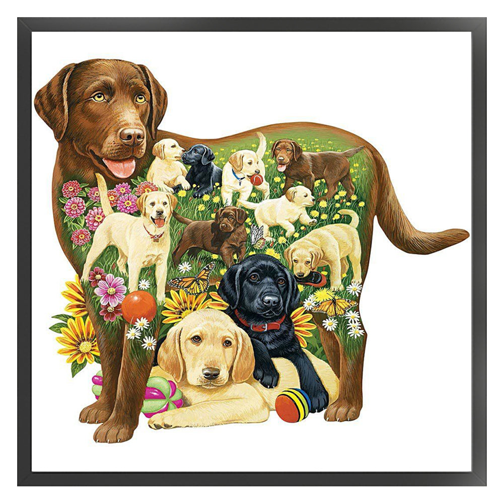 Dogs - 11CT Stamped Cross Stitch 50*50CM