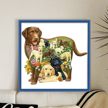 Dogs - 11CT Stamped Cross Stitch 50*50CM