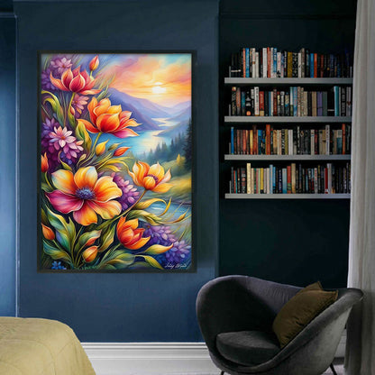 Mountain Flowers - 11CT Stamped Cross Stitch 40*60CM