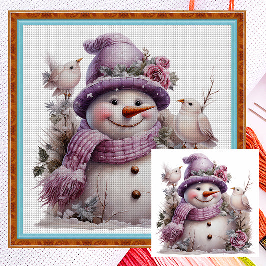 Winter Snowman - 18CT Counted Cross Stitch 30*30CM