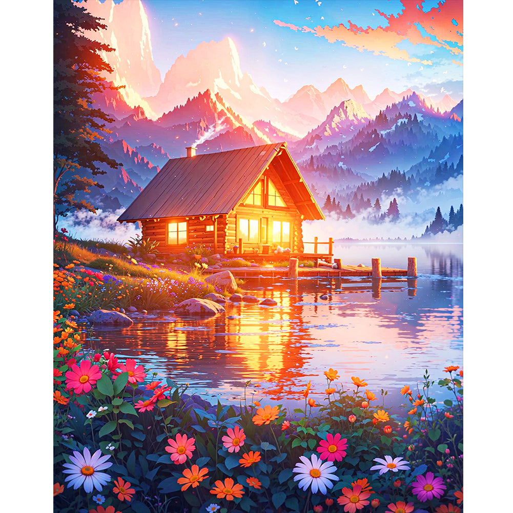 Seaside Cabin - Full Round Drill Diamond Painting 40*50CM