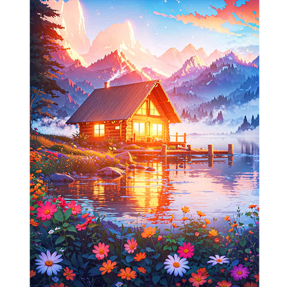 Seaside Cabin - Full Round Drill Diamond Painting 40*50CM