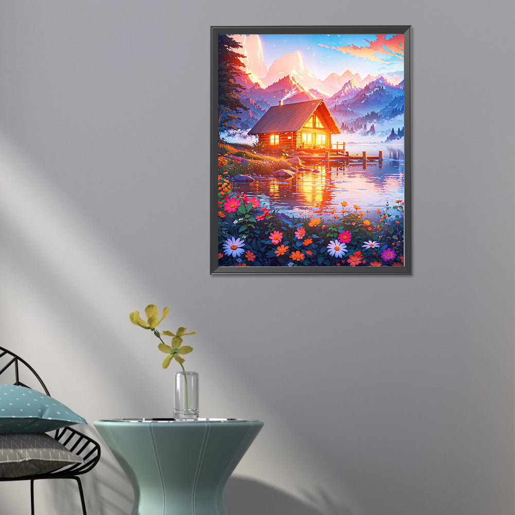 Seaside Cabin - Full Round Drill Diamond Painting 40*50CM
