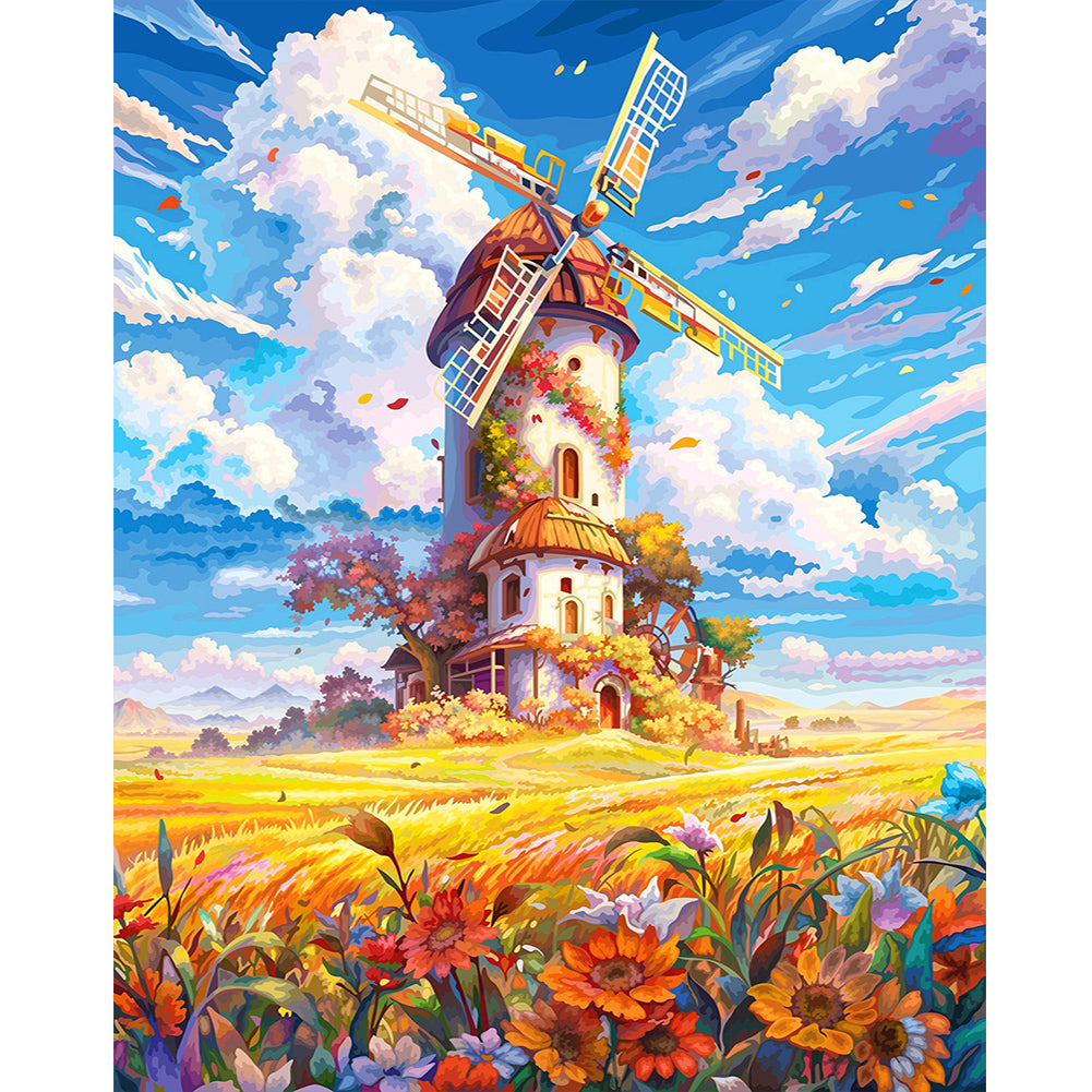 Floral Pinwheel - Full Round Drill Diamond Painting 40*50CM