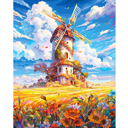 Floral Pinwheel - Full Round Drill Diamond Painting 40*50CM