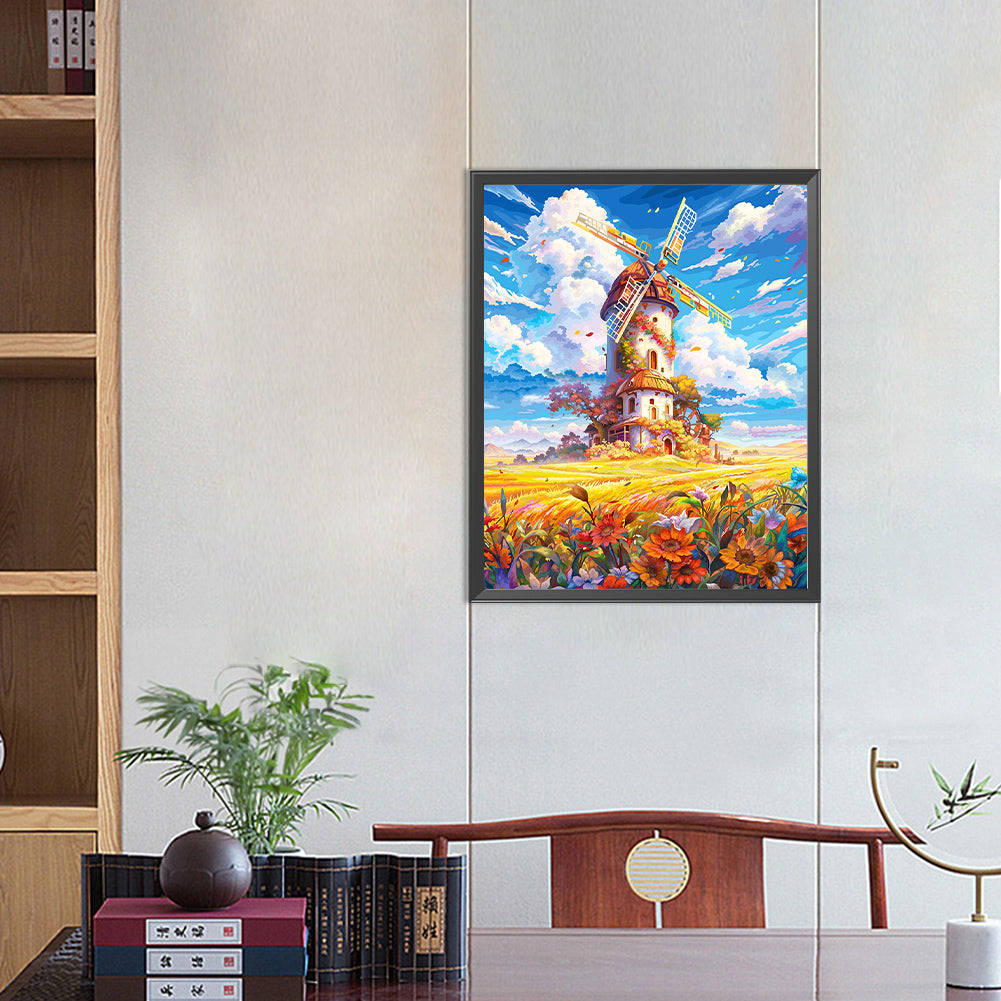 Floral Pinwheel - Full Round Drill Diamond Painting 40*50CM