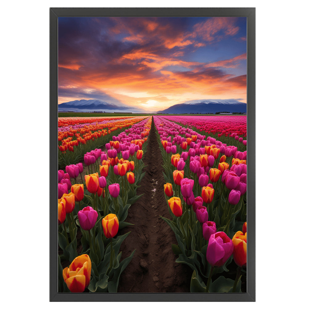 Tulip Flowers Field - 11CT Stamped Cross Stitch 40*60CM