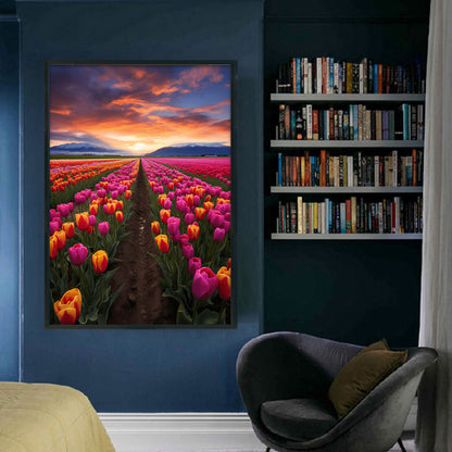 Tulip Flowers Field - 11CT Stamped Cross Stitch 40*60CM
