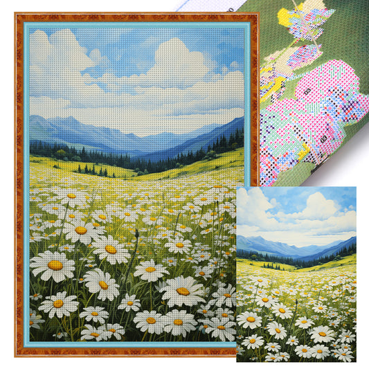 Daisy Flowers Field - 11CT Stamped Cross Stitch 40*60CM