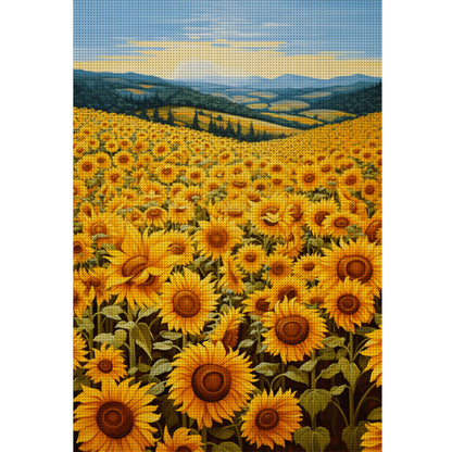 Sunflower Flower Field - 11CT Stamped Cross Stitch 40*60CM