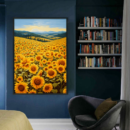 Sunflower Flower Field - 11CT Stamped Cross Stitch 40*60CM
