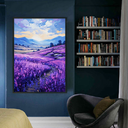 Lavender Flowers Field - 11CT Stamped Cross Stitch 40*60CM