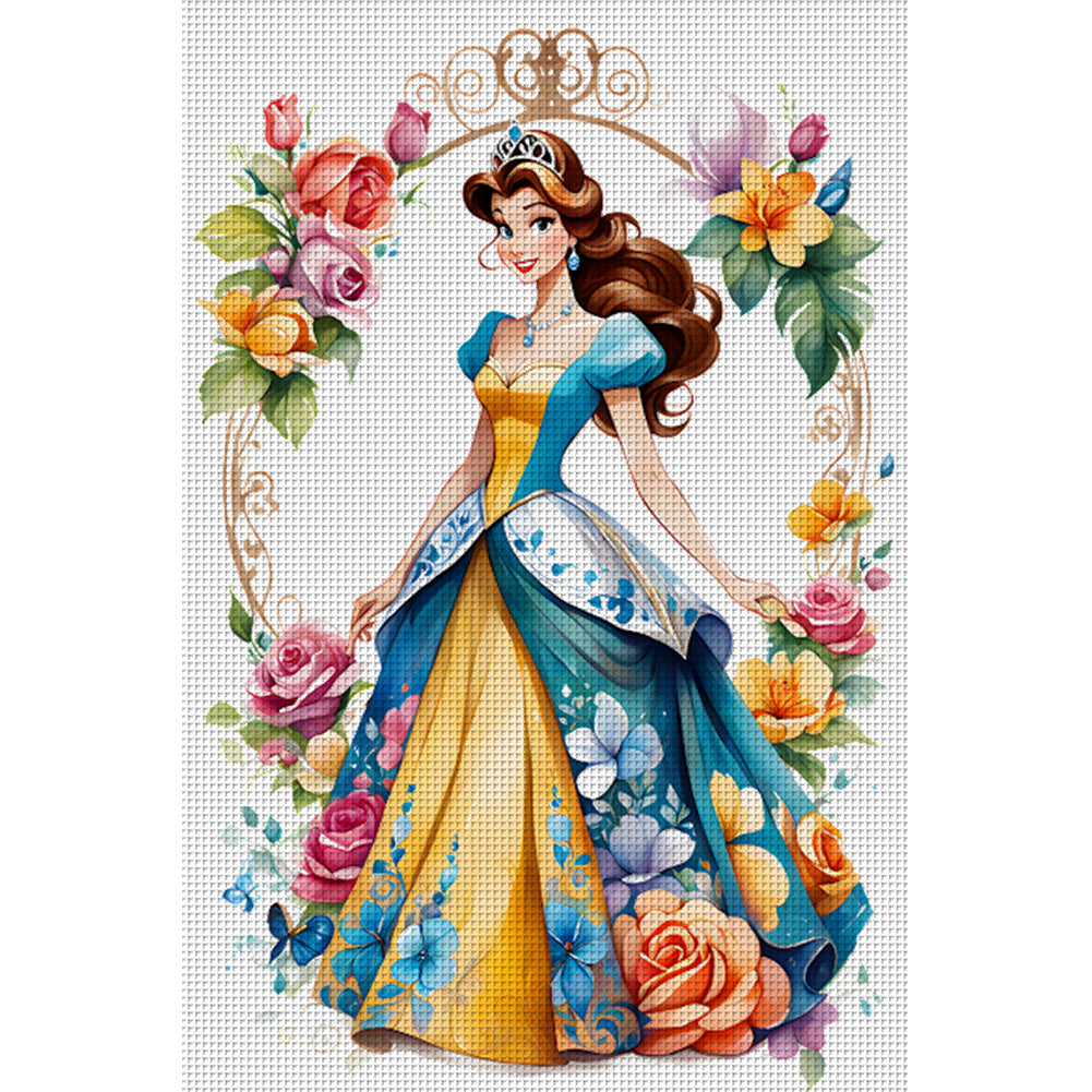 Flower Princess - 18CT Stamped Cross Stitch 35*50CM