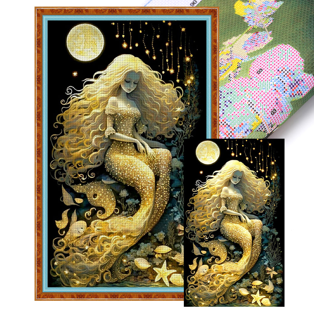 Owl In The Moonlight - 11CT Stamped Cross Stitch 50*80CM