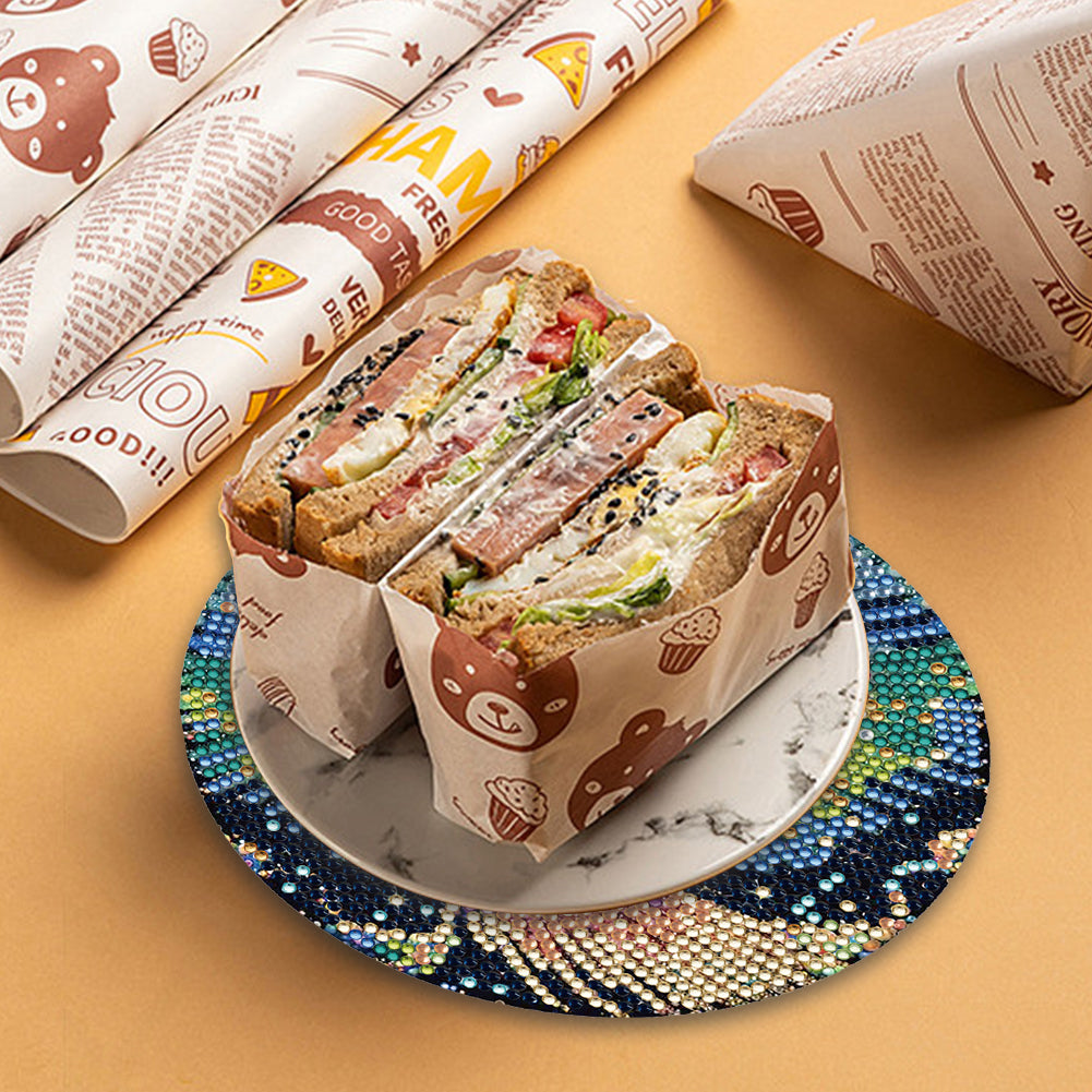 4PCS Wooden Diamond Painted Placemats for Table Decor (Phoenix Hummingbird)