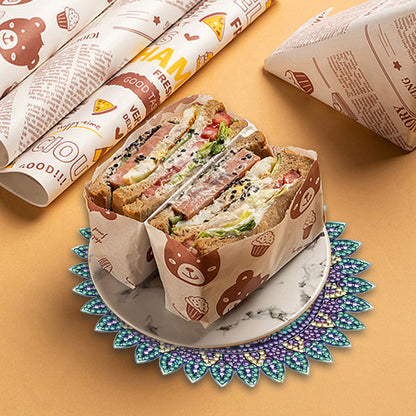 4PCS Wooden Diamond Painted Placemats for Dining Table Decor (Datura #8)