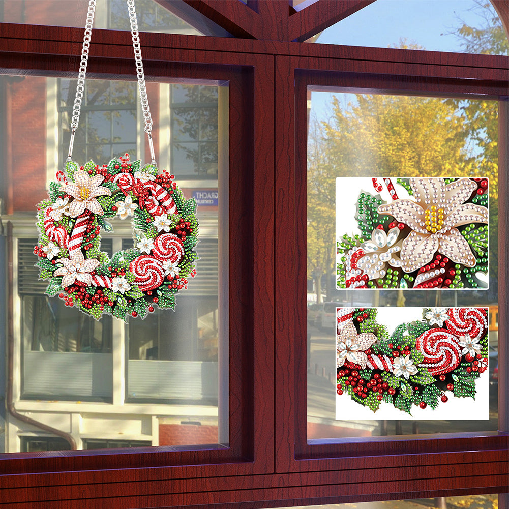 Special Shaped+Round Diamond Painting Wreath Ornament for Xmas Wall Decor (#1)