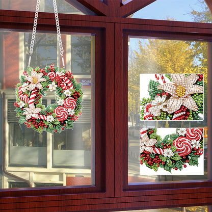 Special Shaped+Round Diamond Painting Wreath Ornament for Xmas Wall Decor (#1)